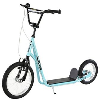 Teens Youth Kick Scooter Height Adjustable Inflatable Tires Ride On Toy For 5+