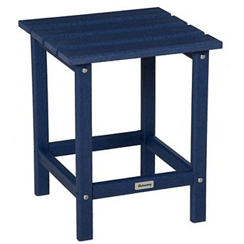 Patio Side Table, Outdoor Plastic End Table For Backyard Deck Lawn