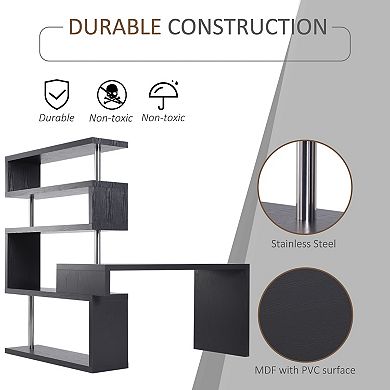 HOMCOM Rotating Core Hobby Desk 4 Tier Hollow Combo Computer Table Display Shelf