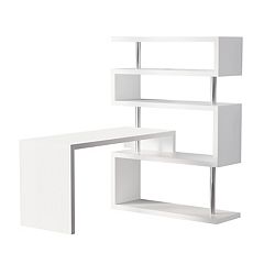 HOMCOM 57 L-Shaped Corner Desk, Computer Home Office Desk and Writing Table - White