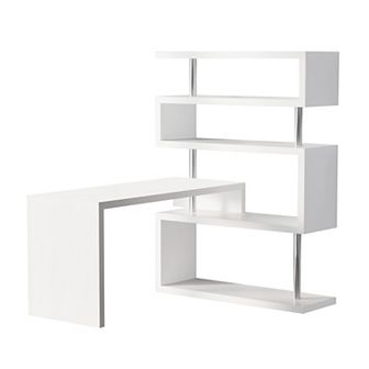 Hollow Core Hobby Corner Desk Computer Table Rotating 4 tier Shelf Combo, Black
