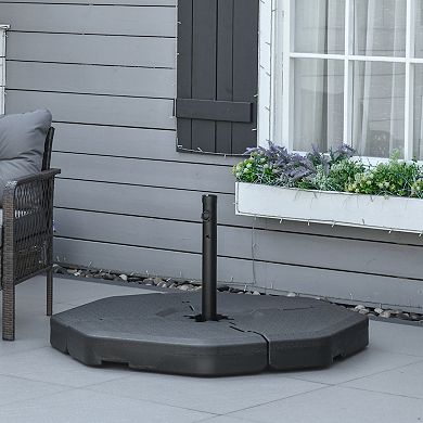 4 Pc Patio Umbrella Base Stand W/ Fillable Weight For Cantilever Parasol, Black