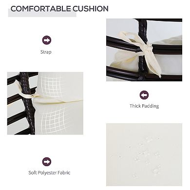 Outsunny Indoor Outdoor Wicker Egg Chair, Cushion,