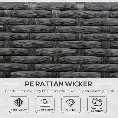 Outdoor Patio Rattan Rock Chair W/ergonomic Design, Aluminum Tube, Black/gray
