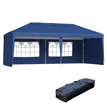 Outsunny 10' X 20' Pop Up Canopy With 4 Removable Sidewalls
