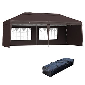 Outsunny 9.7ft x 19.2' Pop Up Canopy with 4 Removable Sidewalls