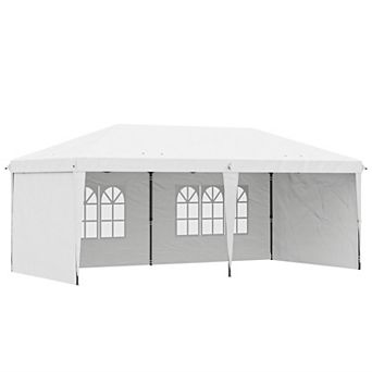 Outsunny 9.7ft x 19.2' Pop Up Canopy with 4 Removable Sidewalls