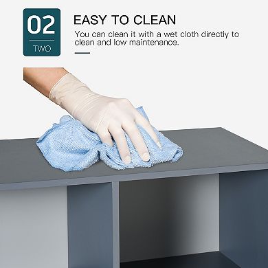 HOMCOM 3-Tier Bookcase Chest Open Shelves Cabinet Home Storage w/ Drawer