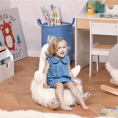 Sofa For Kids Stuffed Cartoon Swan Portable For Toddler 18-36 Months, White