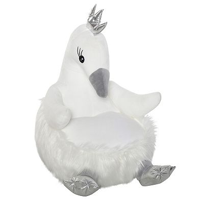 Sofa For Kids Stuffed Cartoon Swan Portable For Toddler 18-36 Months, White