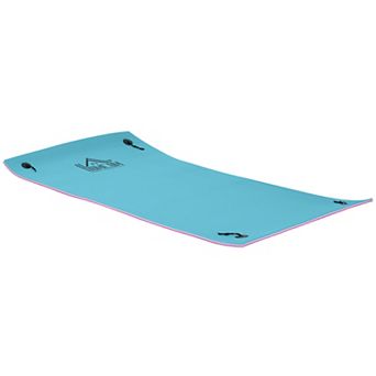 Homcom 10' X 5' Foam Floating Water Pool Pad Mat W/ Straps For Rolling Storage