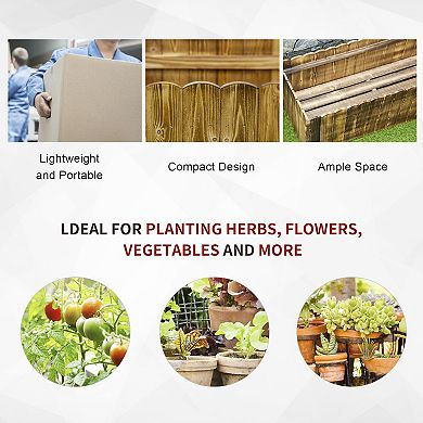 Wooden Raised Garden Flower Bed Vegetable Plant Backyard Planter Box