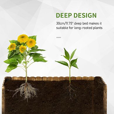Wooden Raised Garden Flower Bed Vegetable Plant Backyard Planter Box