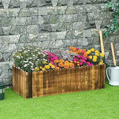 Wooden Raised Garden Flower Bed Vegetable Plant Backyard Planter Box