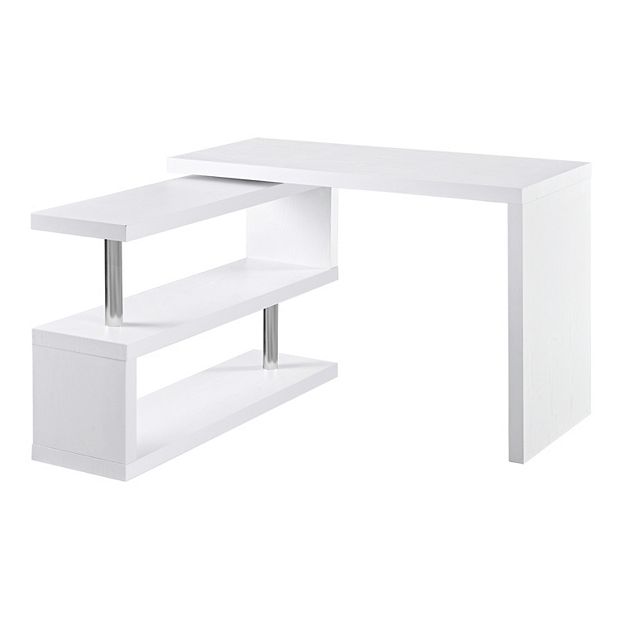 HOMCOM L-Shaped Corner Computer Desk Study Table w/ Storage Shelf