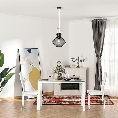 HOMCOM Industrial Pendant Light Fixtures with Adjustable Hanging Chain