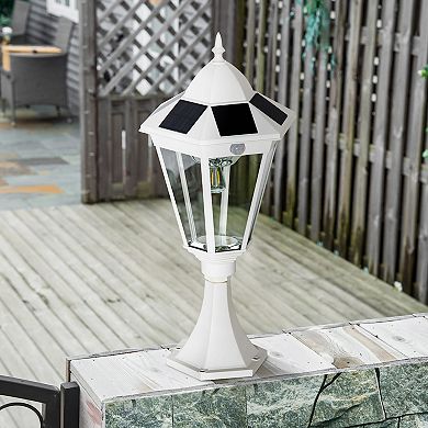 22" Outdoor Solar Light Post, All Weather, Motion Activated Lamp, Black