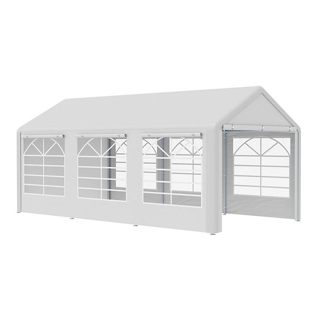 Outsunny 10x20ft Heavy Duty Carport with Removable Sidewalls and