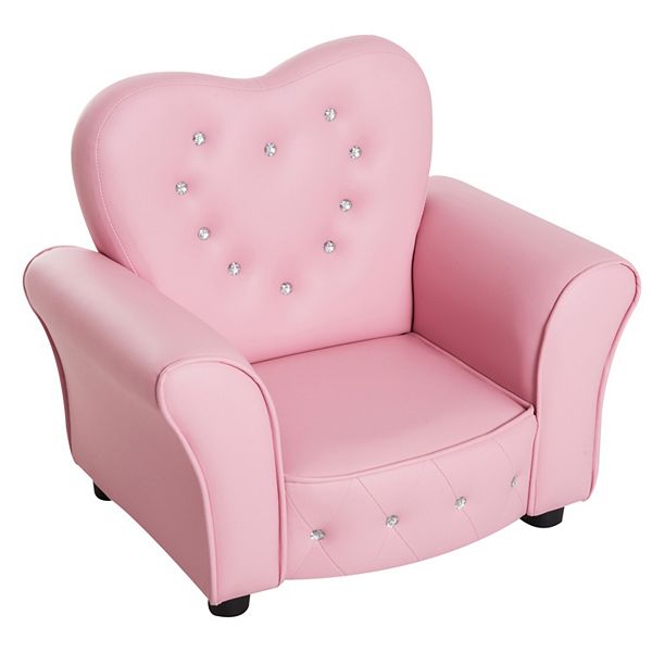 Qaba Kids Sofa Toddler Tufted Upholstered Sofa Chair Princess