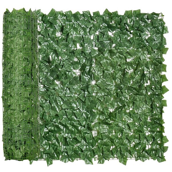 Outsunny 118 x 39 Artificial Ivy Vine Privacy Fence Screen Faux Hedge Leaf  Decoration for Outdoor Garden Backyard Dark Green