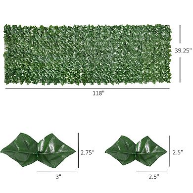 Outsunny 118inch x 39" Artificial Ivy Privacy Fence, Wall Screen Faux Greenery
