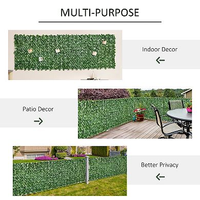 Outsunny 118inch x 39" Artificial Ivy Privacy Fence, Wall Screen Faux Greenery