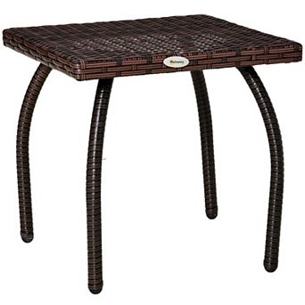 Patio Rattan Coffee Table Outdoor Wicker Side Table Furniture Garden Balcony