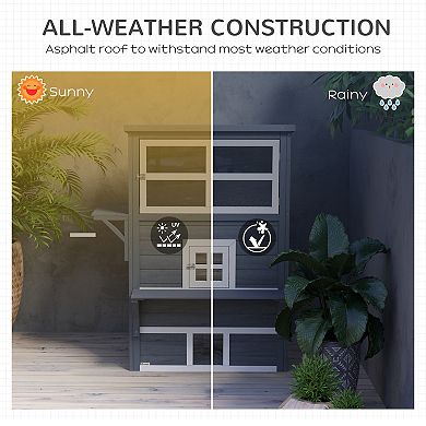 PawHut 3-Story Cat House with Raised Floor, Escape Doors