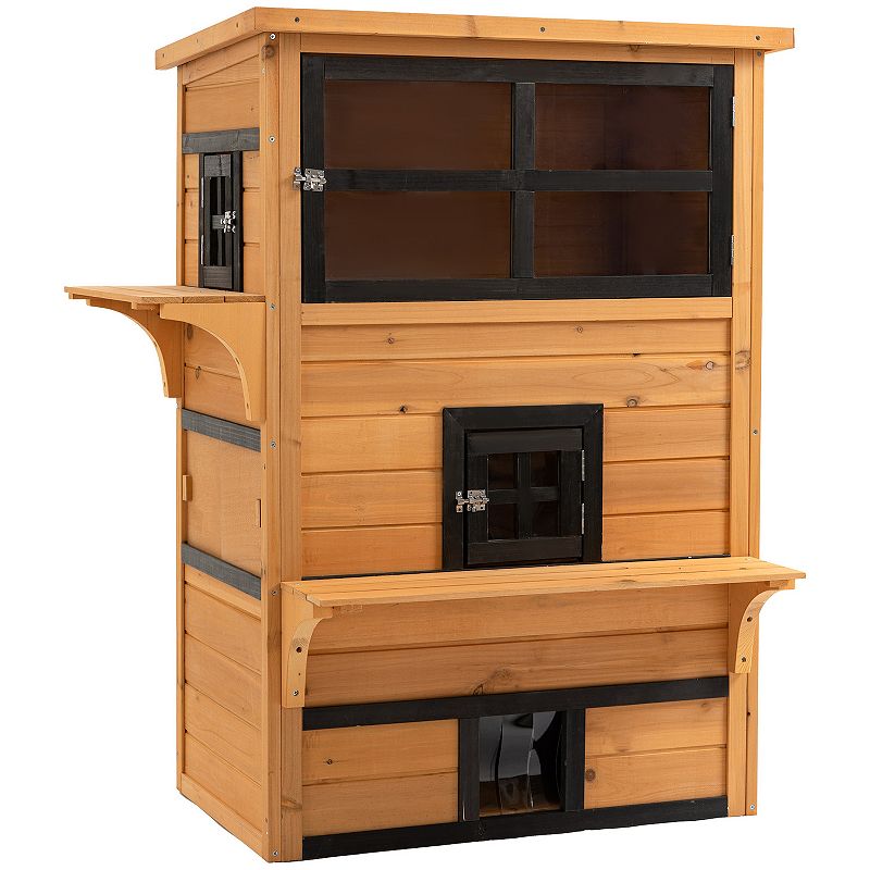 Tall outdoor hotsell cat house