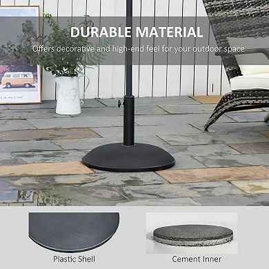 Outsunny 20" 55lbs Outdoor Patio Round Cement Umbrella Stand W/ Umbrella Hole