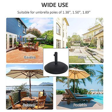 Outsunny 20" 55lbs Outdoor Patio Round Cement Umbrella Stand W/ Umbrella Hole