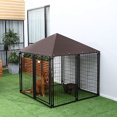 Steel Exercise Pen For Dogs W/ Water-resistant Cover For Small Medium Dogs