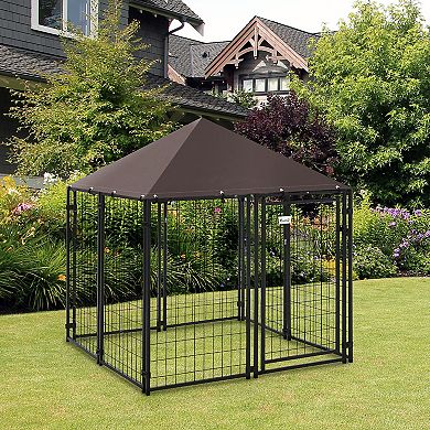 Steel Exercise Pen For Dogs W/ Water-resistant Cover For Small Medium Dogs