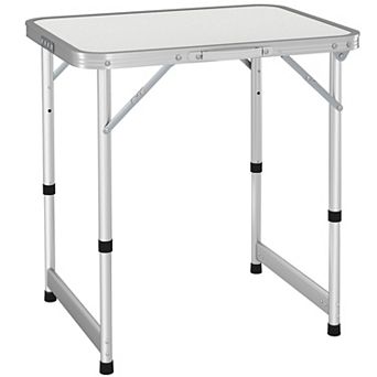 Outsunny 23inch Adjustable-Height Folding Camping Table Portable Table