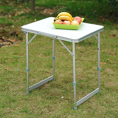 Outdoor Portable Folding Picnic Table Patio Roll Up Camping Square Aluminum