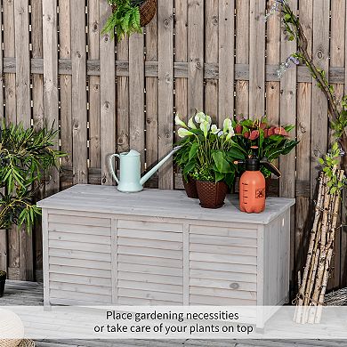 Backyard & Garden Deck Storage Bin W/ Air Gap & Weather-resistant Finish, Grey