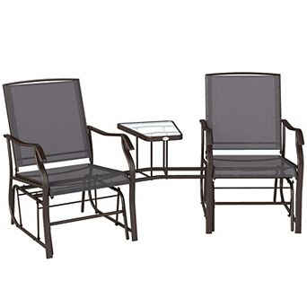 Outsunny Outdoor Glider Chairs with Table