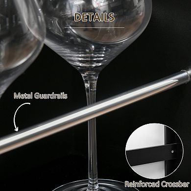 HOMCOM Bar Table Counter Height Dining Table with 3-Tier Storage Shelves