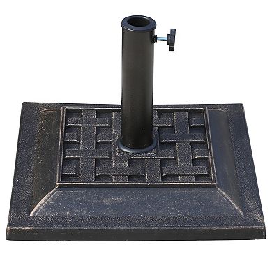 20 Lbs Square Resin Umbrella Base Stand Market Parasol Weight Holder Bronze