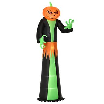HOMCOM 9ft Inflatable Halloween Pumpkin Outdoor LED Lighted Party Decorations