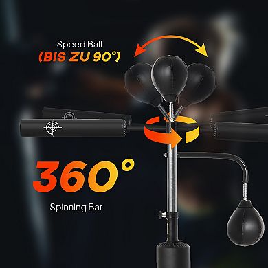 Soozier 4-in-1 Punching Bag Stand w/ 2 Speedballs, 360° Relax Bar