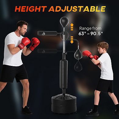 Soozier 4-in-1 Punching Bag Stand w/ 2 Speedballs, 360° Relax Bar