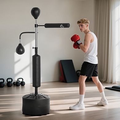 Soozier 4-in-1 Punching Bag Stand w/ 2 Speedballs, 360° Relax Bar