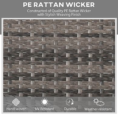 Outsunny Patio Wicker Rocking Chair Outdoor PE Rattan Swing Chair w/ Soft Cushions Classic Style for Garden Patio Lawn Mixed Grey