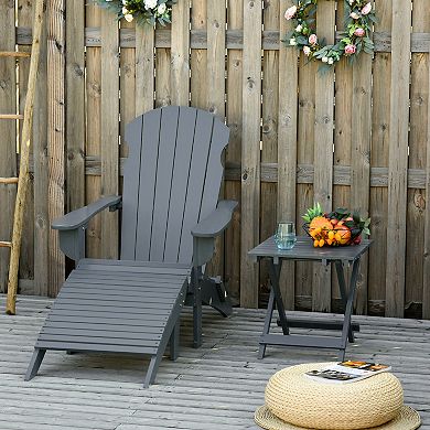 Outdoor Deck & Patio Lounge Set W/ Folding Design & Weather-resistance, White