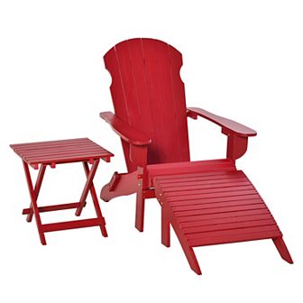 Outdoor Deck & Patio Lounge Set W/ Folding Design & Weather-resistance, Red