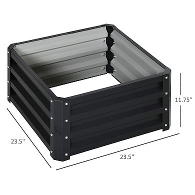 Outsunny 23.5" Raised Wall Garden Planet Beds for Flowers, Dark Gray