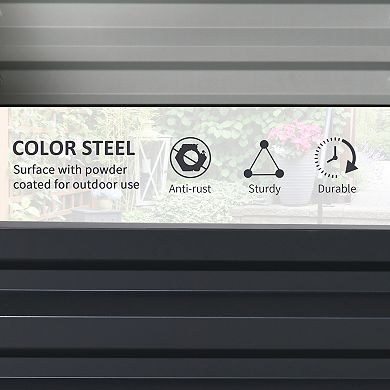 Outsunny 23.5" Raised Wall Garden Planet Beds for Flowers, Dark Gray