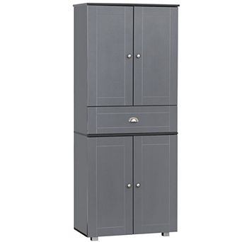 HOMCOM 71inch Freestanding Kitchen Pantry Cabinet with 2 Large Double Door Cabinets