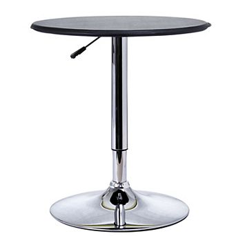 25" Round Indoor Home Pub Bar Table Adjustable Bistro Counter Round Swivel Top